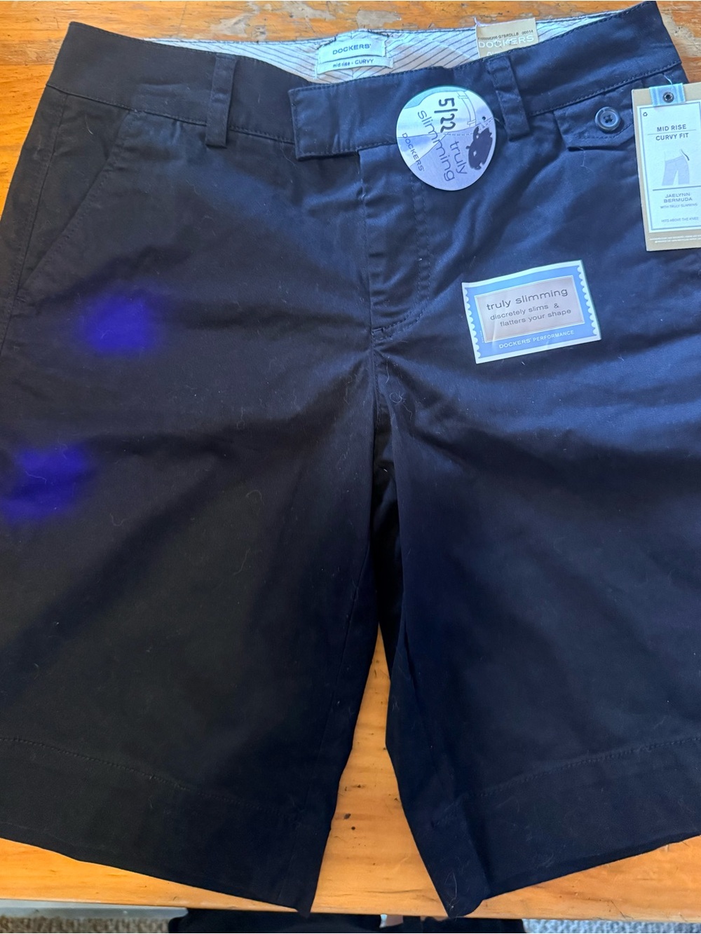 Dockers Black Mid-Rise Curvy Shorts